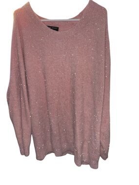 Lane Bryant Dusty Rose Sparkle Crewneck Sweater